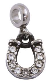 Stainless Steel CZ Horseshoe Mini Charm